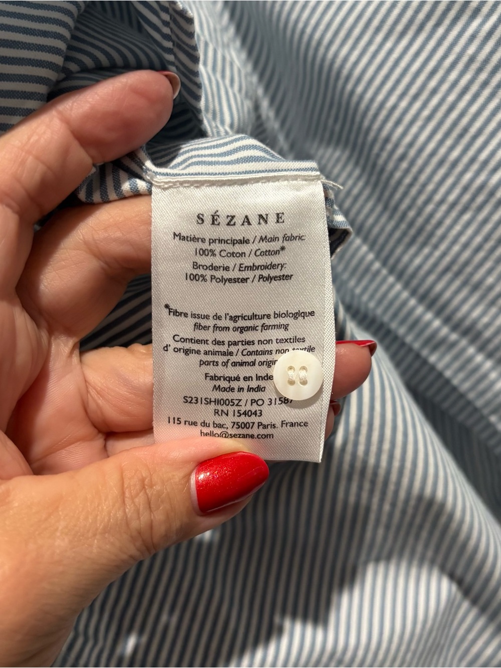 Sezane Chlo striped button down shirt - Picture 7 of 7
